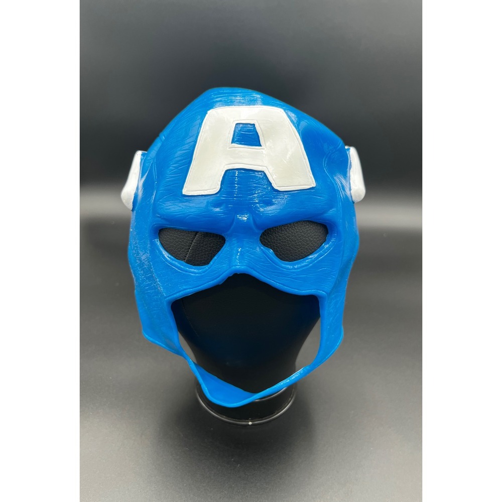 Marvel Captain America Mask Disguise 2012 Blue Latex Superhero Cosplay Halloween
